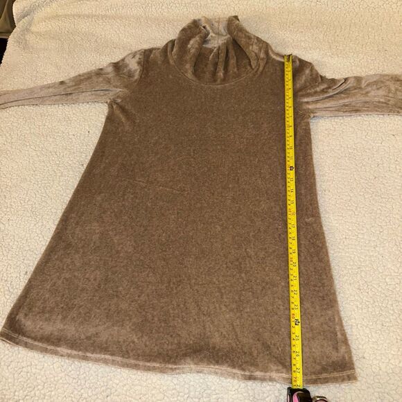 J. Jill Pure Velvet Mock Neck Tunic Sweater Tan Brown XS EUC - Picture 11 of 13